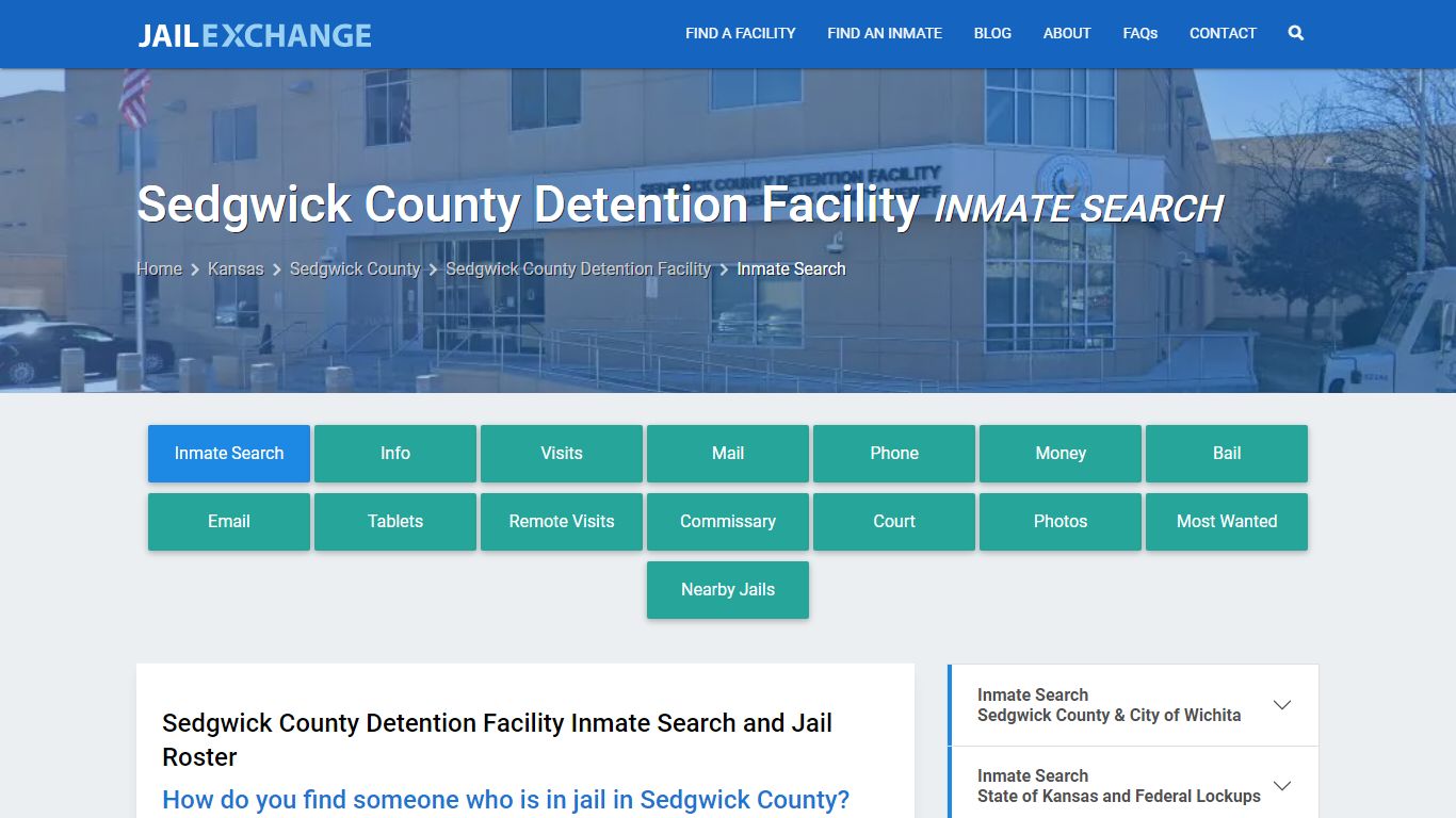 Sedgwick County Detention Facility Inmate Search - Jail Exchange