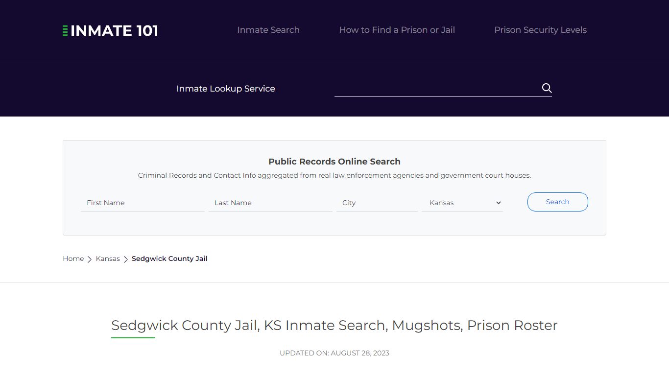 Sedgwick County Jail, KS Inmate Search, Mugshots, Prison Roster